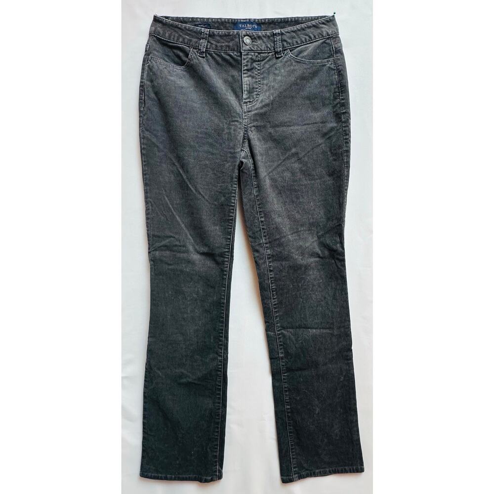 Talbots Heritage women’s Corduroy Pants, Women 4 Petite Gray Mid-Rise Straight